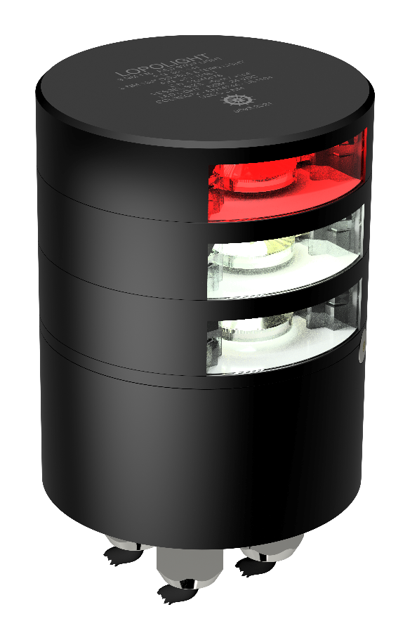 3nm 135° White, dbl + 135° Red stop light, black  3nm 135° White, dbl + 135° Red stop light, black